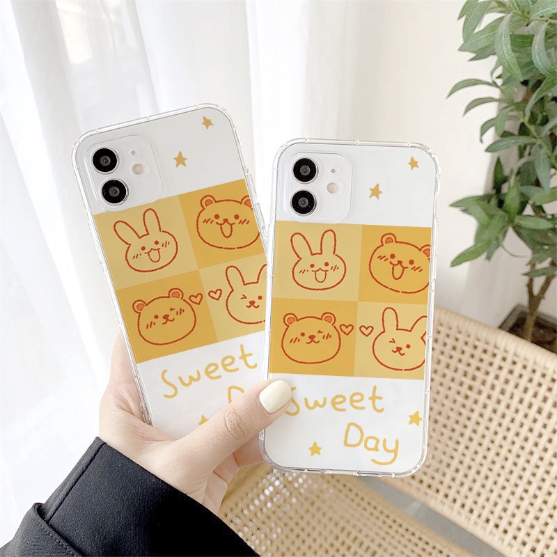 Ốp lưng iphone viền trong Gấu Sweet Day cho 6/6s/6splus/7/7plus/8/8plus/x//xs/11/12/pro/max/plus/promax t122