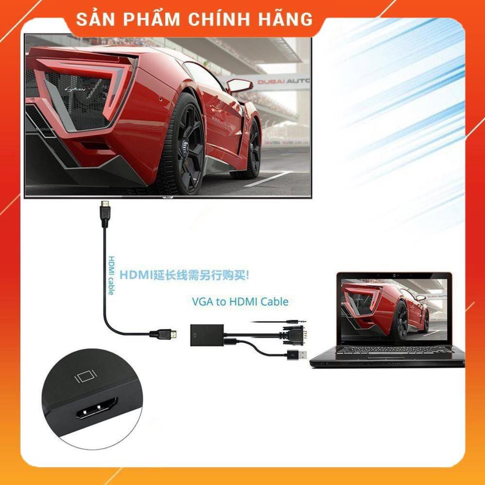 Xả Kho- Cáp chuyển đổi tín hiệu từ VGA sang HDMI có âm thanh kèm theo cáp Micro USB -dc2851
