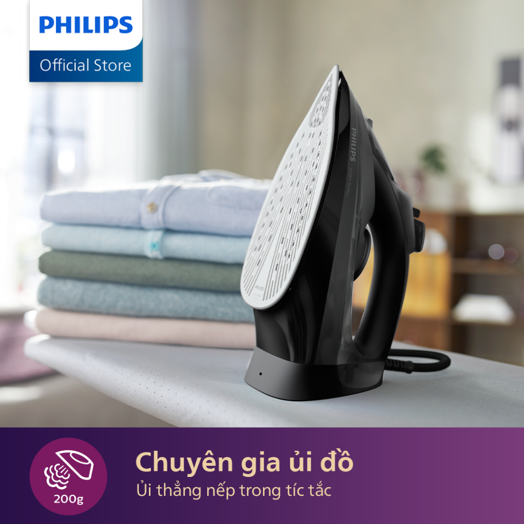 Bàn Ủi Hơi Nước Philips DST5040/80 |2600W| Mặt đế SteamGlide chống trày- Hàng Chính Hãng