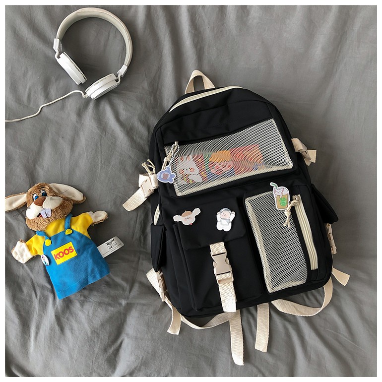 Balo nữ cá tính đẹp đi học thời trang cao cấp dễ thương tặng kèm gấu và sticker MOHANA TH233