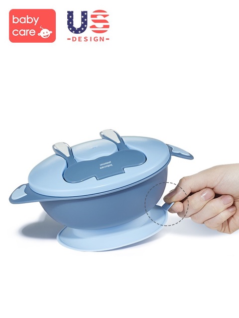 Set bát chống đổ kèm thìa nĩa cao cấp Babycare