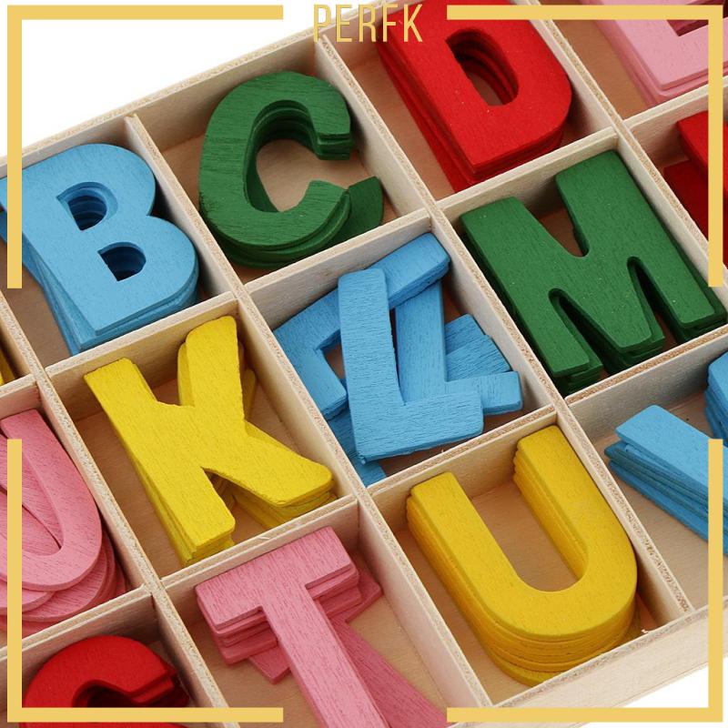 Hộp 156 Chữ Cái Bằng Gỗ Nhiều Màu Sắc Kèm Khay Đựng Đồ Chơi Cho Bé