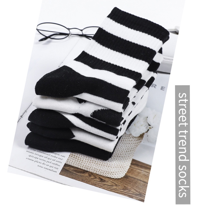 Tất vớ nữ chất cotton Hàn họa tiết bò sữa cá tính siêu mềm co giãn 4 chiều thời trang mùa hè HANASO TD033