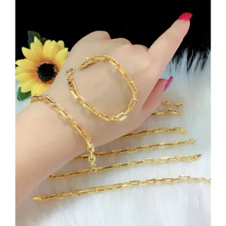 Lắc tay nữ xích vuông dát vàng 18k