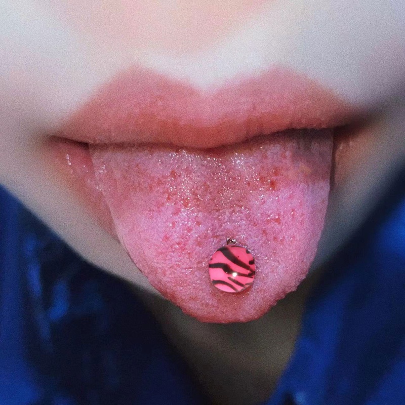 Khuyên Xỏ Lưỡi Bằng Thép Không Gỉ Acrylic Thời Trang Dành Cho Nam Nữ