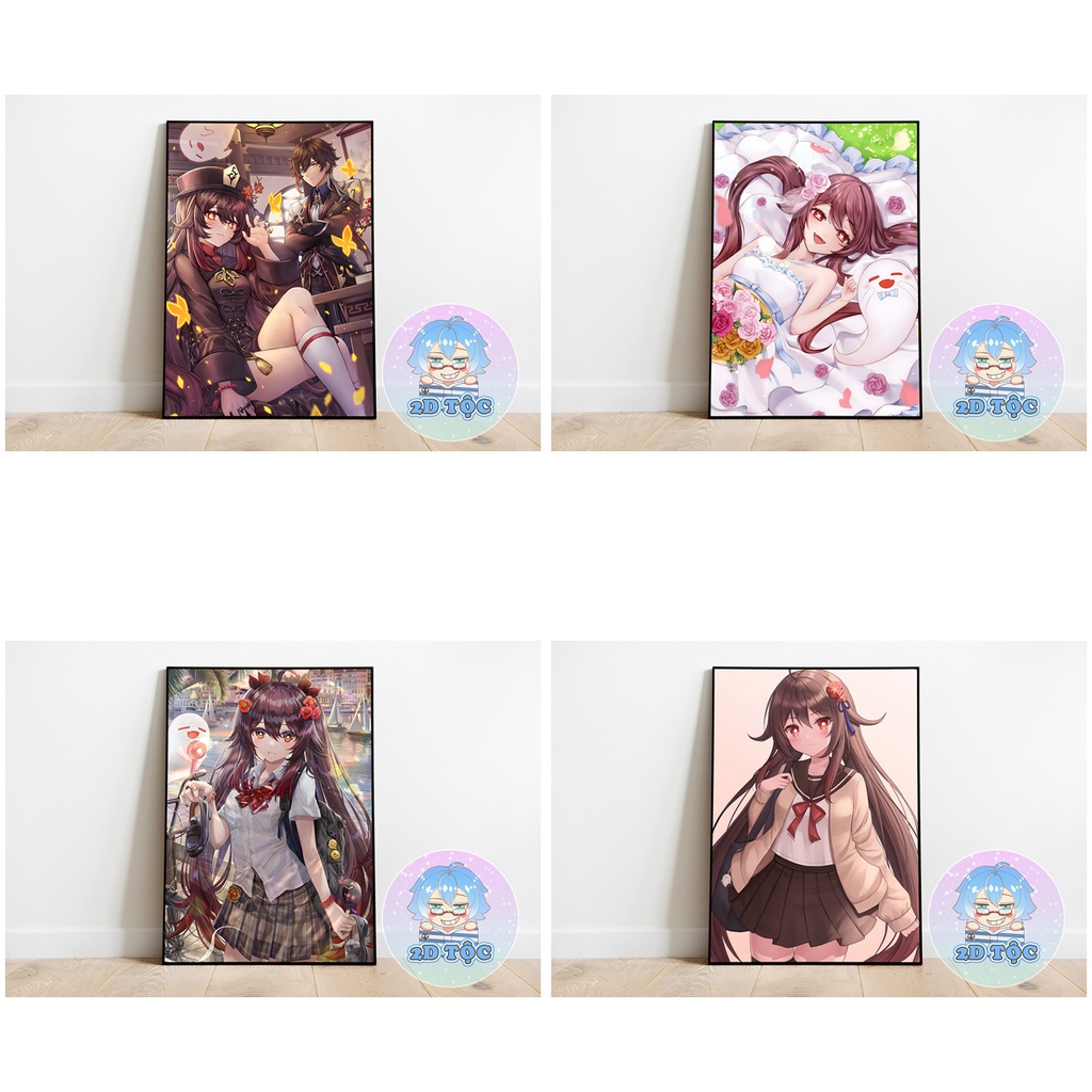 TRANH POSTER A3 HU TAO HuTao  GENSHIN IMPACT CHẤT LIỆU GIẤY CAO CẤP - 2D TỘC SHOP