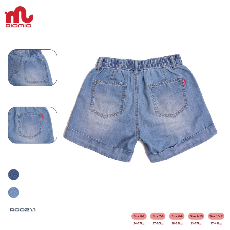 Quần short jean bé gái RIOMIO chất liệu Denim Cool Max thoải mái - RO021