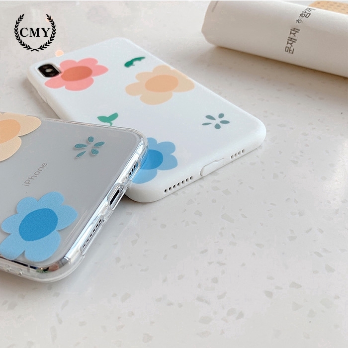 Ốp điện thoại TPU silicon in họa tiết hoa ba màu cho iPhone11/11Pro 11pro Max X XR XS XS MAX 6 7 8 plus SE | BigBuy360 - bigbuy360.vn