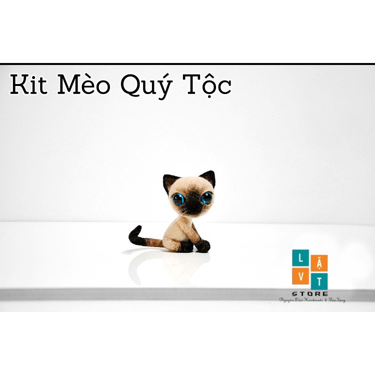 [Có Video Hướng Dẫn] Bộ Len Chọc Làm Mèo Xiêm Quý Tộc - Needle Felting Cat - Handmade, diys