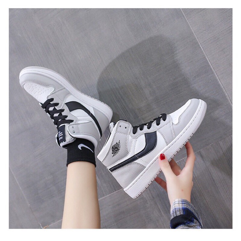 Giày nữ sneaker jd, giày nữ cao cổ hot trend 2021BM006