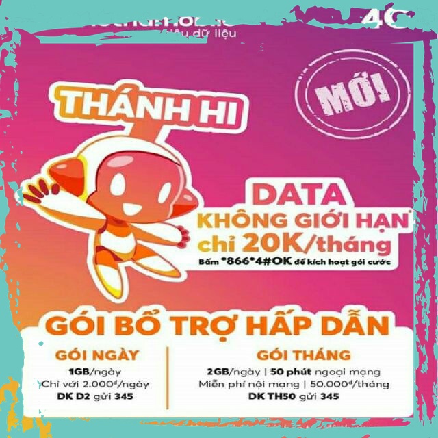 Sim Vietnammobile THÁNH HI gọi nội mạng miễn phí .