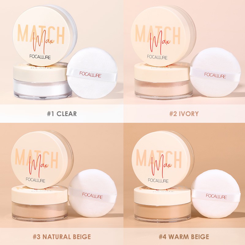 Phấn Phủ Bột Focallure Match Max Baking & Setting Matte Loose Powder giúp kiềm dầu tối đa 10g