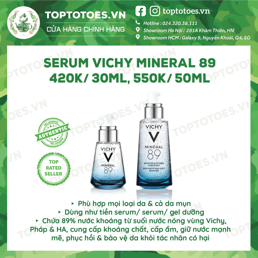 Dưỡng chất khoáng cô đặc - tiền serum Vichy Mineral 89 phục hồi, dưỡng da căng mọng và bảo vệ da