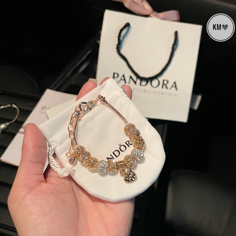 Vòng tay charm PANDORA Pha lê nhiều hạt.nhiều màu sang chảnh