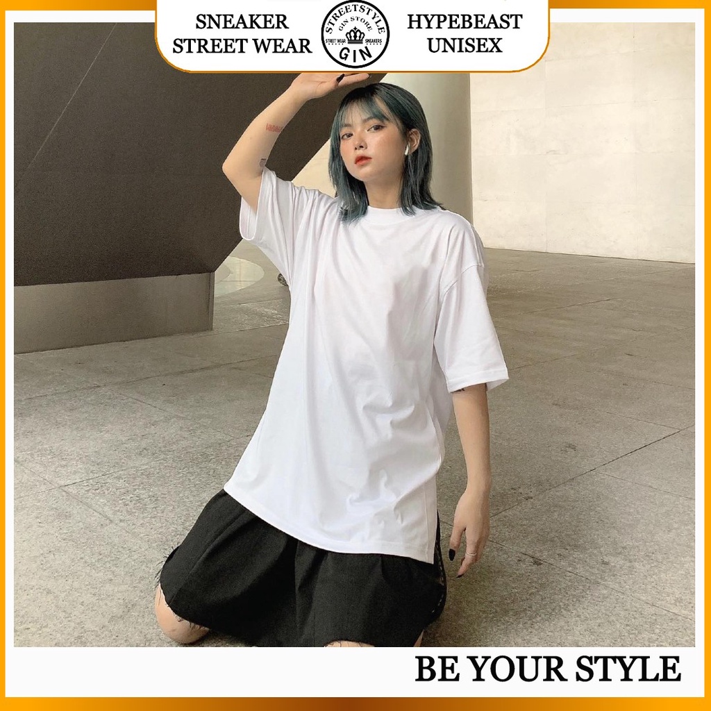ÁO THUN TRƠN OVERSIZE ĐỦ MÀU UNISEX NAM NỮ PHONG CÁCH ULZZANG - GIN STORE