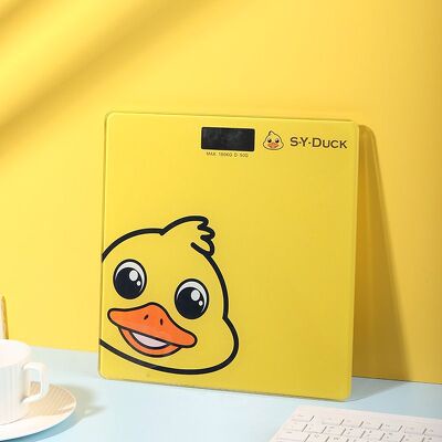 Cân điện tử thông minh, mà hình led mặt kính cường lực hình chú vịt vàng