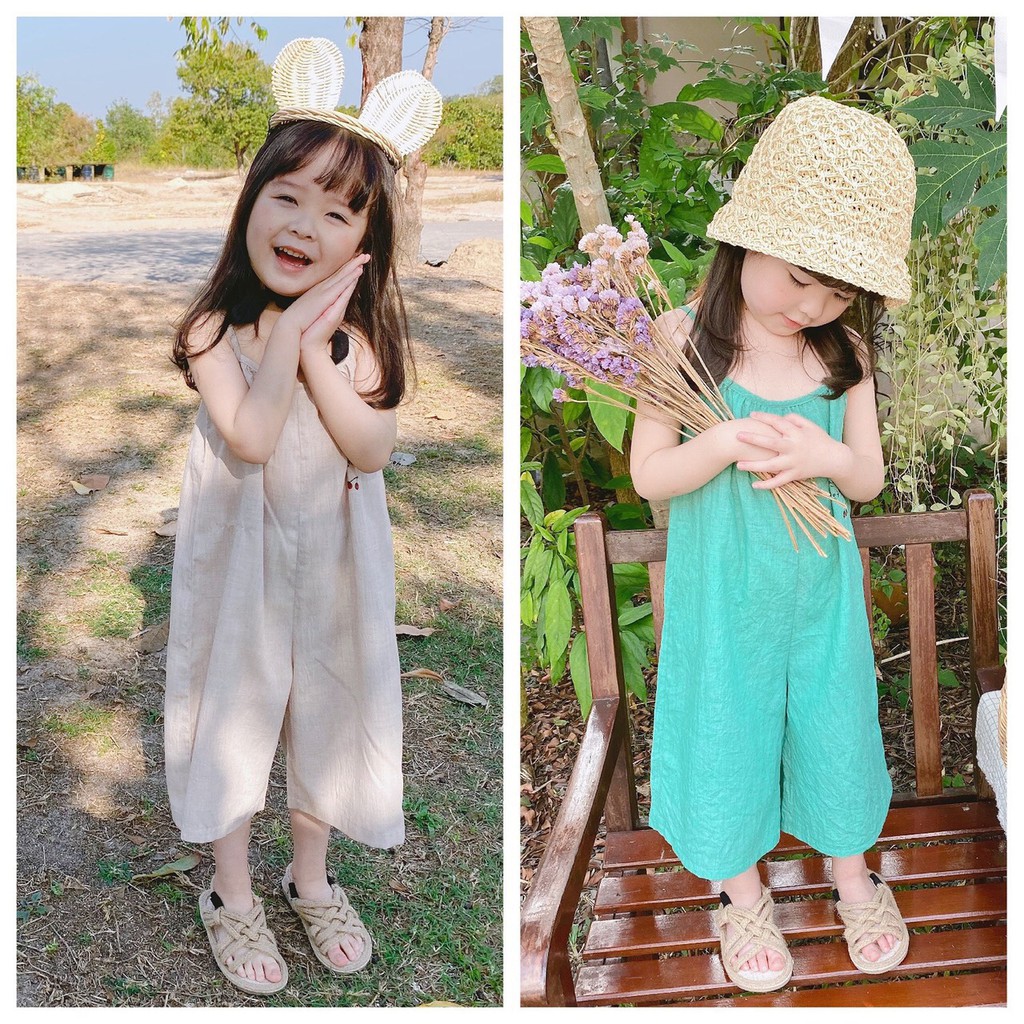 Jumpsuit 2 dây bé gái