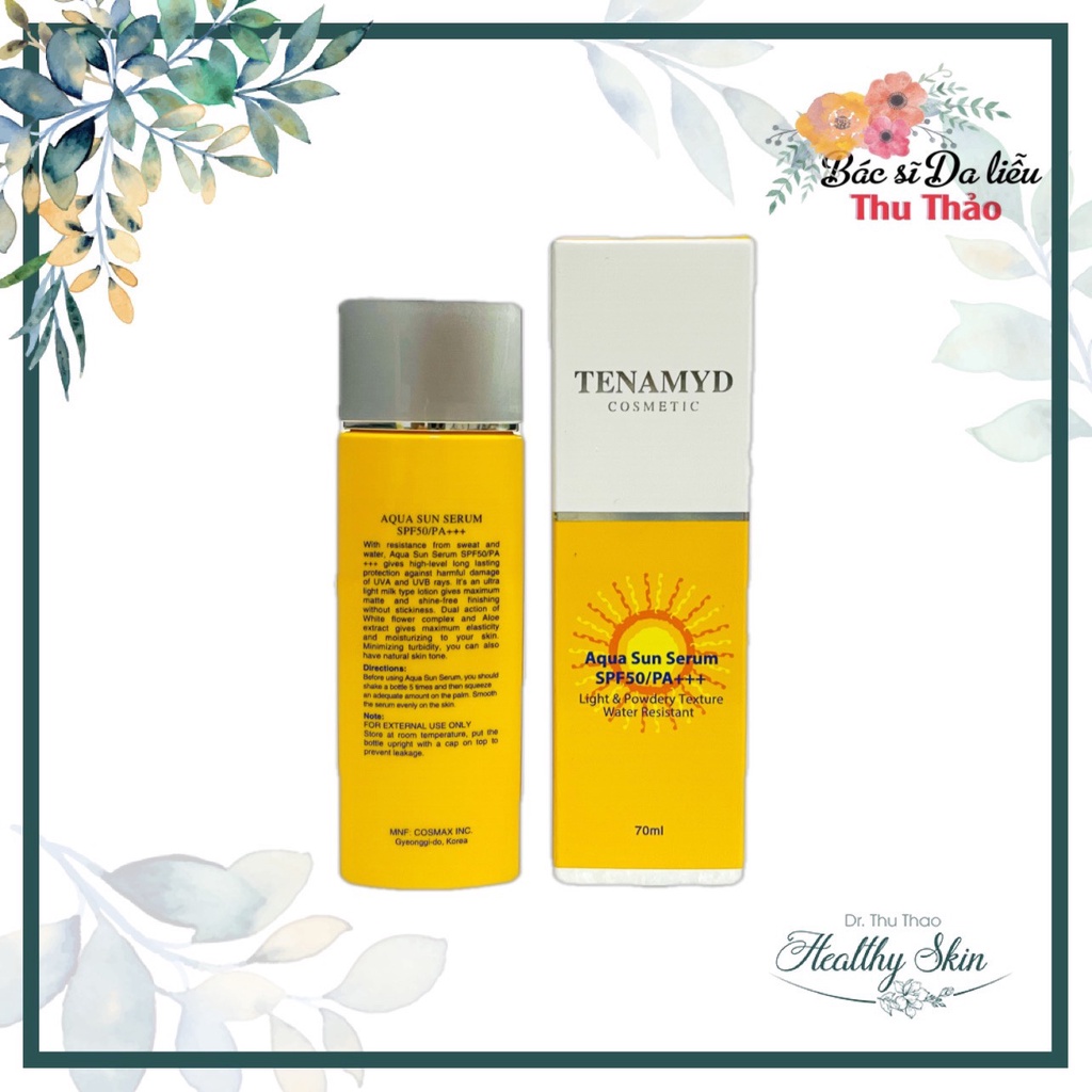 [70mL] HUYẾT THANH CHỐNG NẮNG TENAMYD - AQUA SUN SERUM SPF 50 (KEM CHỐNG NẮNG)