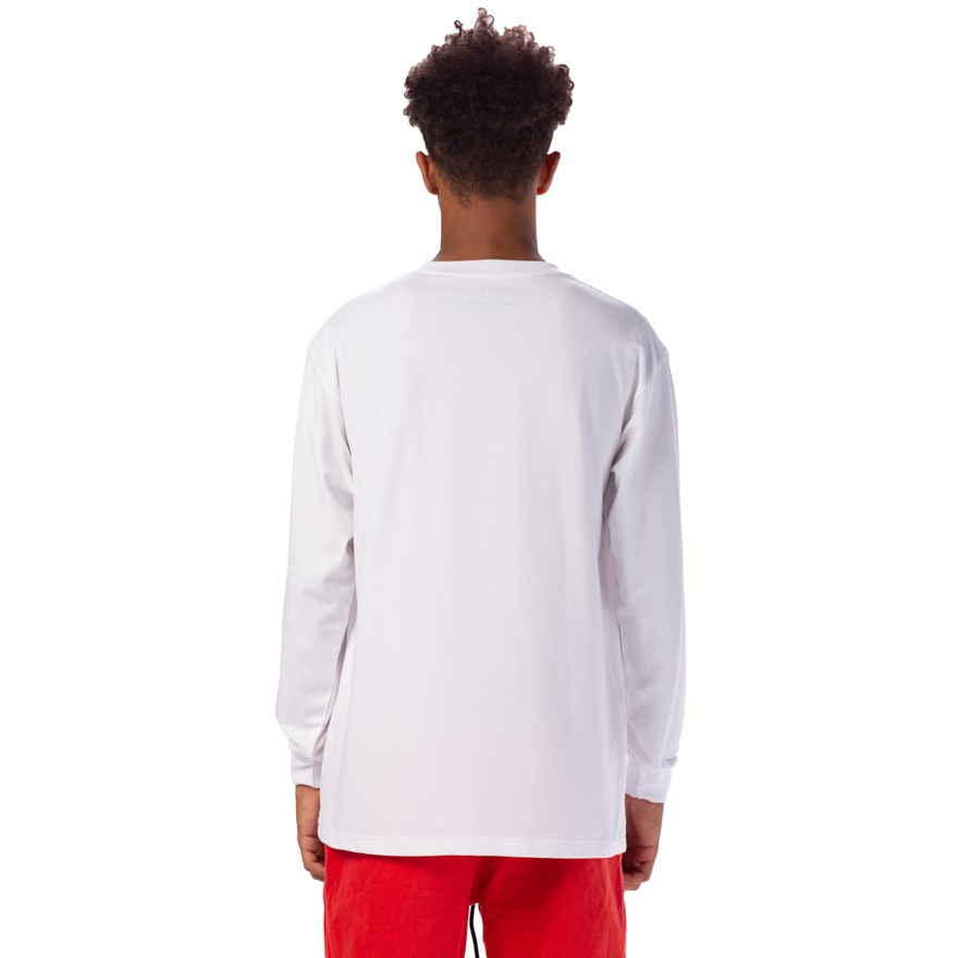 5THEWAY 5TW/RTW Long Sleeve Traditional Fit Tee Aka Áo Thun Trắng Tay Dài Logo Cam
