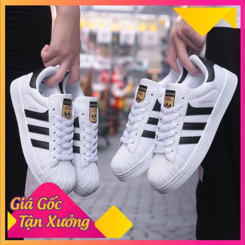 Giày sneaker Super Star trắng sọc đen Hot trend nam nữ, Giày thể thao superstar trắng vạch đen dùng đi học,tập gym