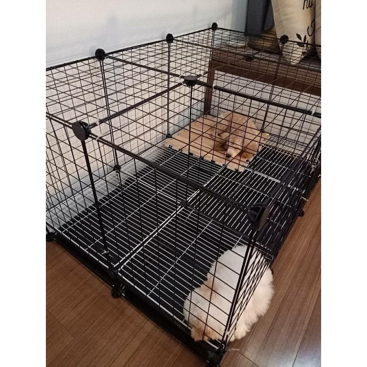 (CHUỒNG SIZE LỚN) TẶNG KÈM KHAY VỆ SINH - COMBO CHUỒNG CHÓ 6Ô LỚN CÓ KHAY VÀ CHÂN ĐẾ