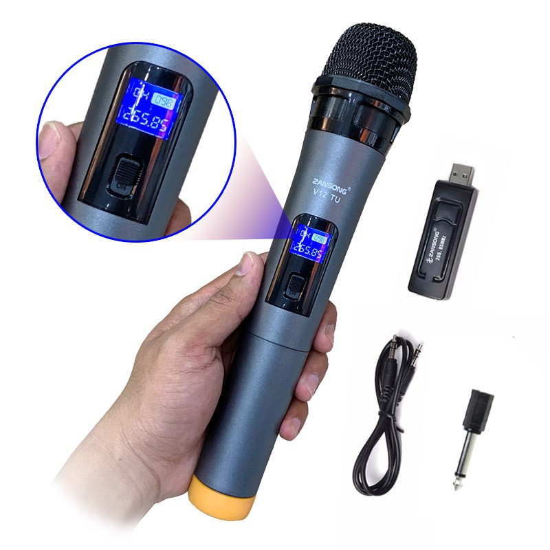 Mic Không dây V12 dành cho Loa Bluetooth Karaoke - Loa Kéo Mini, dàn karaoke ampli tại nhà