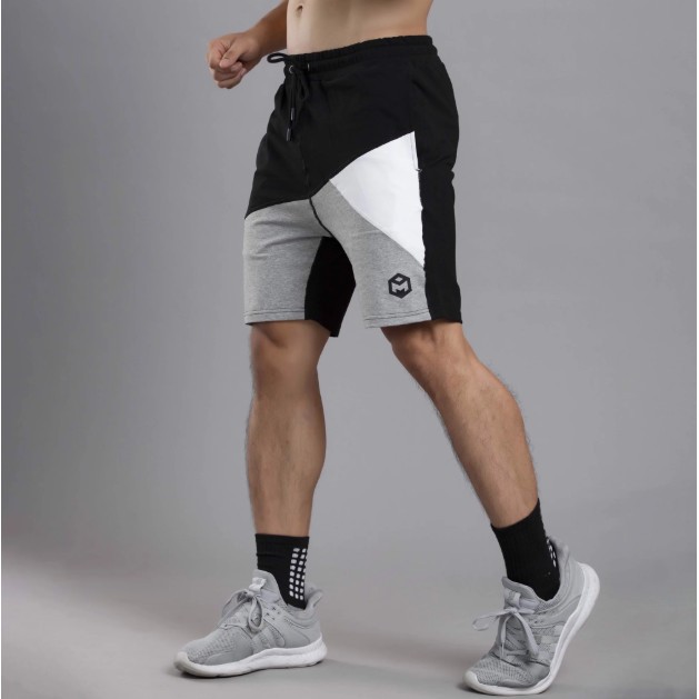Quần short cao cấp Gymmax vải nỉ da cá phối màu - Gymmax C0701