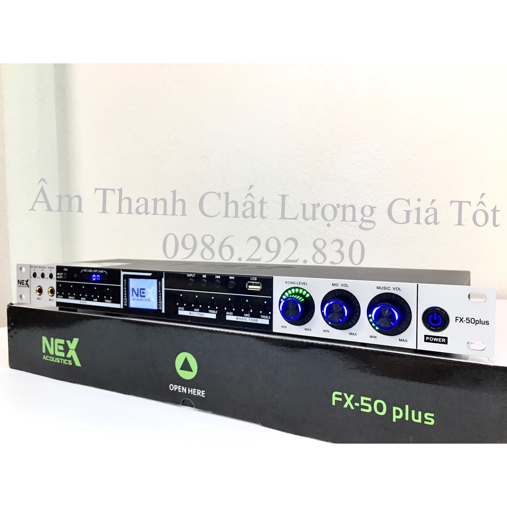 Vang FX50 Plus Có Reverb Kèm Dây Canon Có Chống Hú,Vang Nhại Mượt Mà.Có BLUETOOTH,Quang Học,USB.AUX.