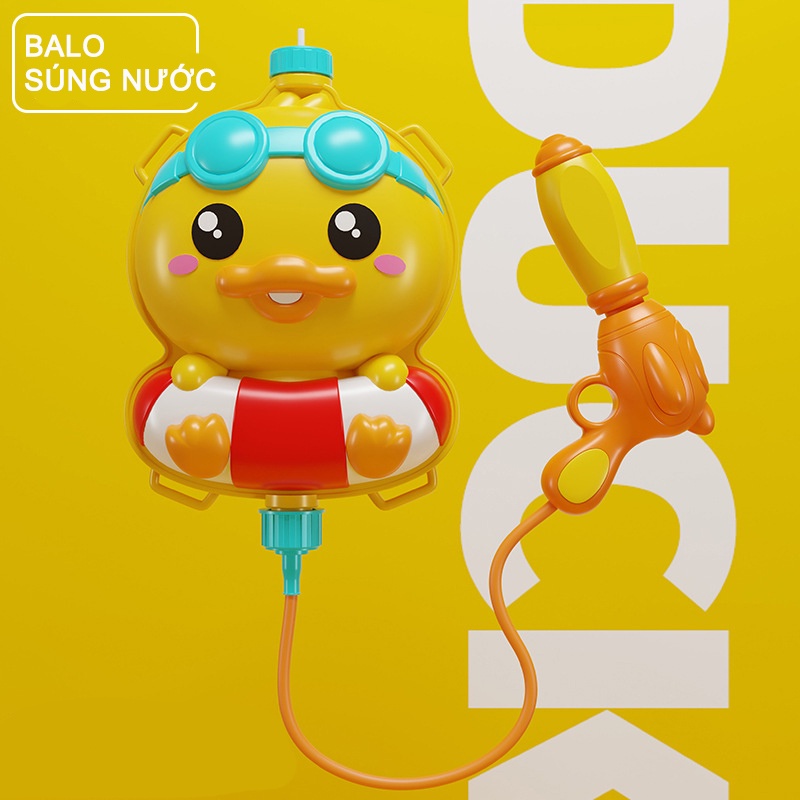 Balo súng nước hình chú vịt đáng yêu Đồ chơi mùa hè đi biển cho bé trai bé gái - BeThongMinh