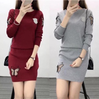Sét váy len cánh bướm