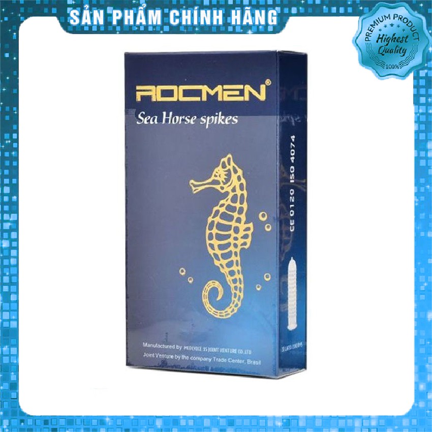 Bao Cao Su Gân Gai Tăng Khoái Cảm 10 chiếc Rocmen Cá ngựa xanh - Brazil