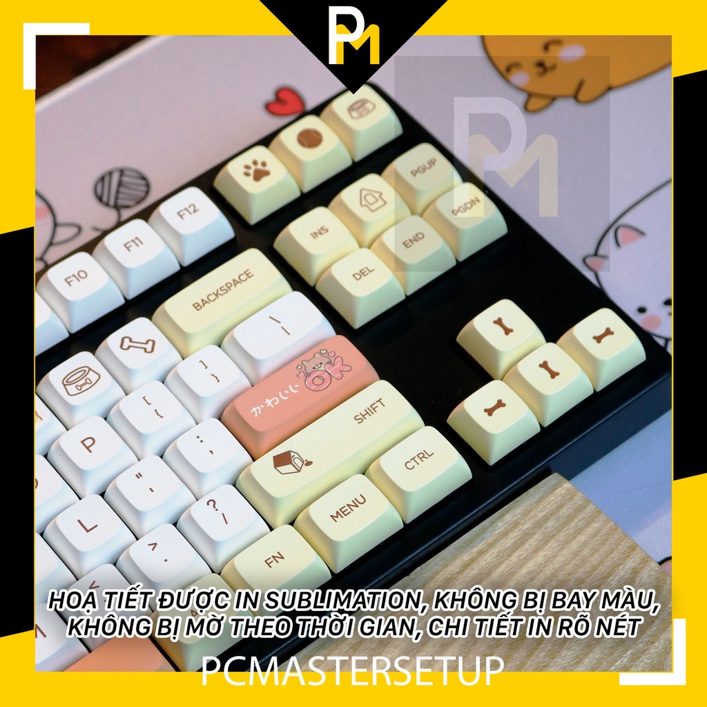 Keycap xda pbt Shiba Inu chiều cao 9.5mm dày 1.5mm Fullbox của PCmaster