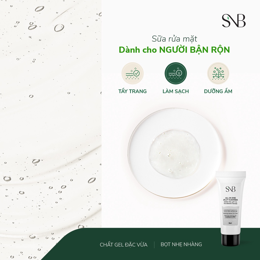 Sữa Rửa Mặt Dịu Nhẹ All in One Jelly Cleanser SNB 10ml