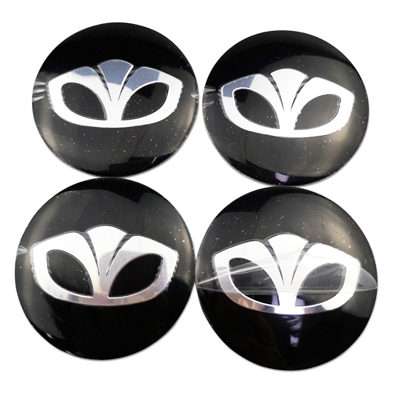 Set 4 miếng dán ốc vít giữa bánh xe hơi cỡ 56mm trang trí chuyên dụng cho Daewoo