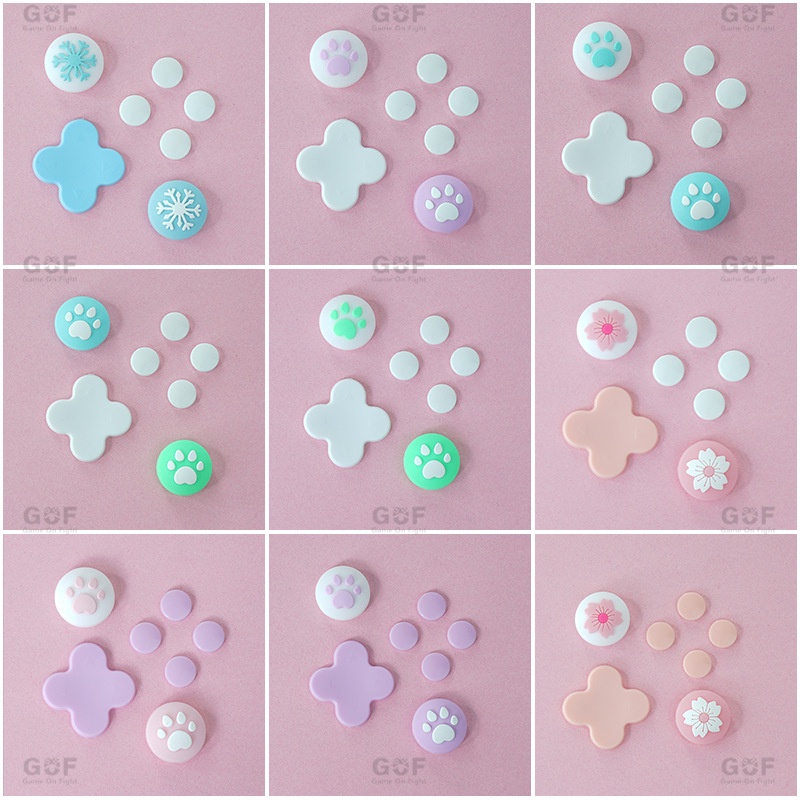 Ốp bảo vệ nút điều khiển máy chơi game Nintendo Switch hình dấu chân mèo nhiều màu sắc tùy chọn