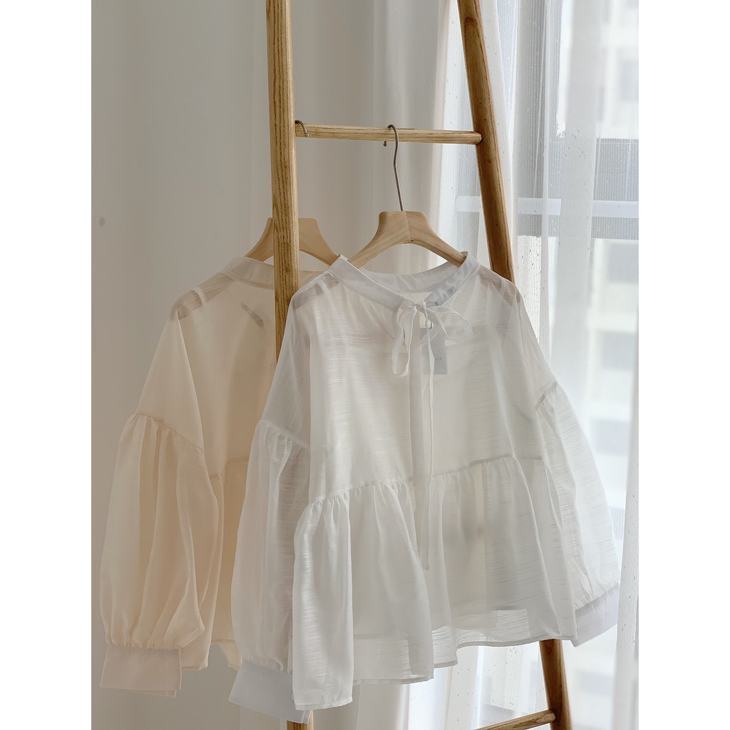 sét áo baby doll cổ nơ lưng kèm 2 dây - TKA227 1994Closet | BigBuy360 - bigbuy360.vn