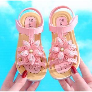 XẢ KHO DÉP SANDAL HOA QUAI DÁN SIÊU MỀM BÉ GÁI