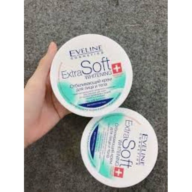 Kem dưỡng ẩm Eveline Extra Soft Whitening trắng da toàn thân giảm nếp nhăn chống lão hoá [𝐓𝐚̣̆𝐧𝐠 𝐦𝐚́𝐲 𝐦𝐚𝐬𝐬𝐚𝐠𝐞𝐫 𝐦𝐚̣̆𝐭]