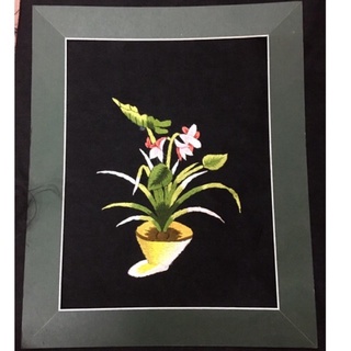 Tranh thêu tay lãng hoa 25 X 30cm Hoa009