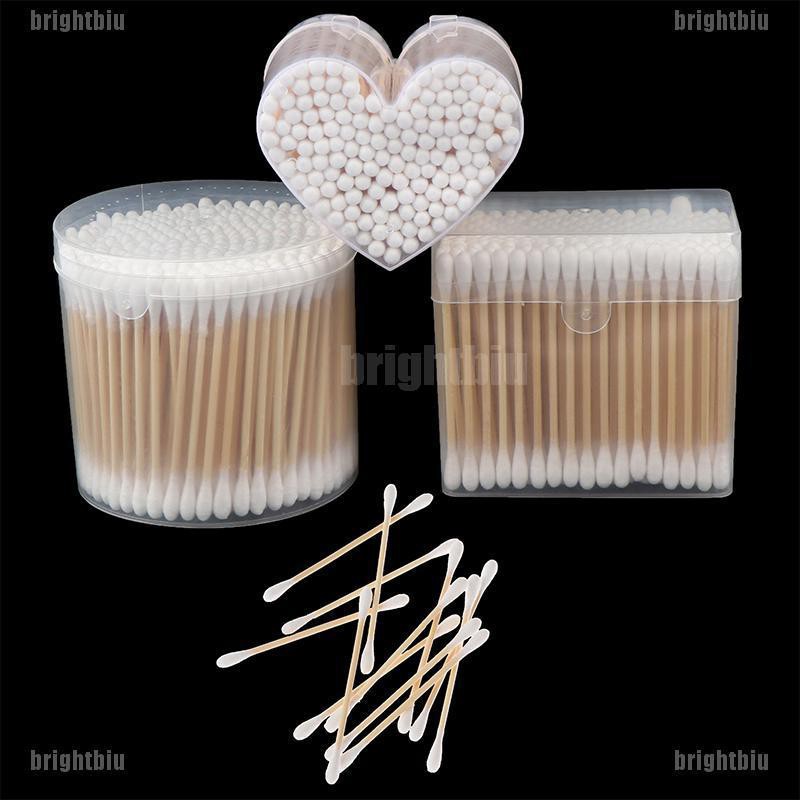 BIU 300 pcs New Disposable Cotton Swab Applicator Q-tip Swabs Bamboo Handle Sturdy[VN]