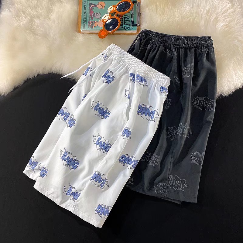 Quần short thể thao dáng rộng in chữ thời trang mùa hè mới dễ phối đồ cho cặp đôi M-2XL