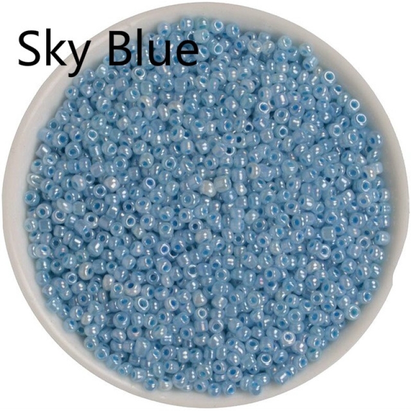 Bộ 1200 Hạt Thủy Tinh Tròn 2mm Dùng Làm Trang Sức Thủ Công