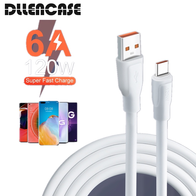 Dây cáp sạc nhanh DLLENCASE A303 USB type C 6A 120W dành cho Huawei Mate 40 50 Xiaomi 12 One Plus 10 Pro