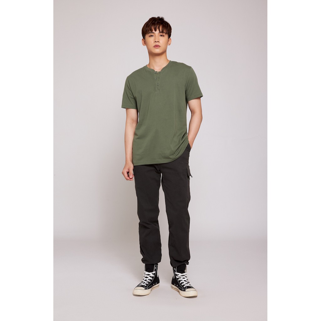 Áo Thun Nam BOO Dáng Basic 100%Cotton Cổ Cúc Henley | BigBuy360 - bigbuy360.vn