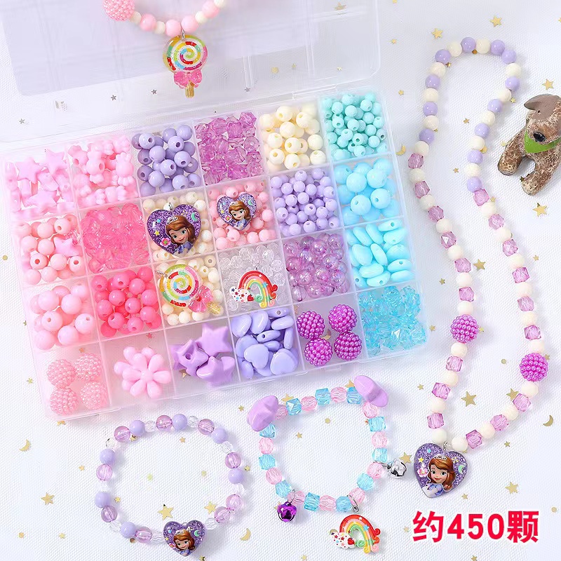 Bộ Dụng Cụ Làm Đồ Thủ Công Đính Hạt Xinh Xắn Cho Bé Và Mẹ |Đồ Chơi Hạt Nhựa Hình Công Chúa Elsa Sophia Cho Bé Gái