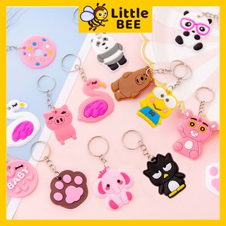Móc khóa cute, móc khóa xe bằng silicon, 1k.