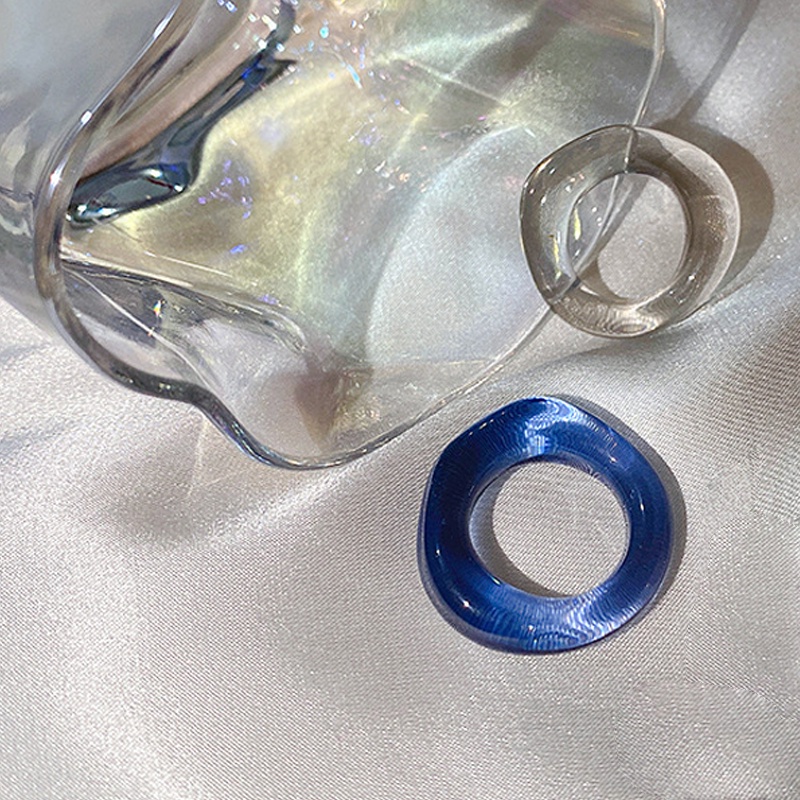 1 Nhẫn Acrylic Trong Suốt Phong Cách Hàn Quốc Cho Nữ