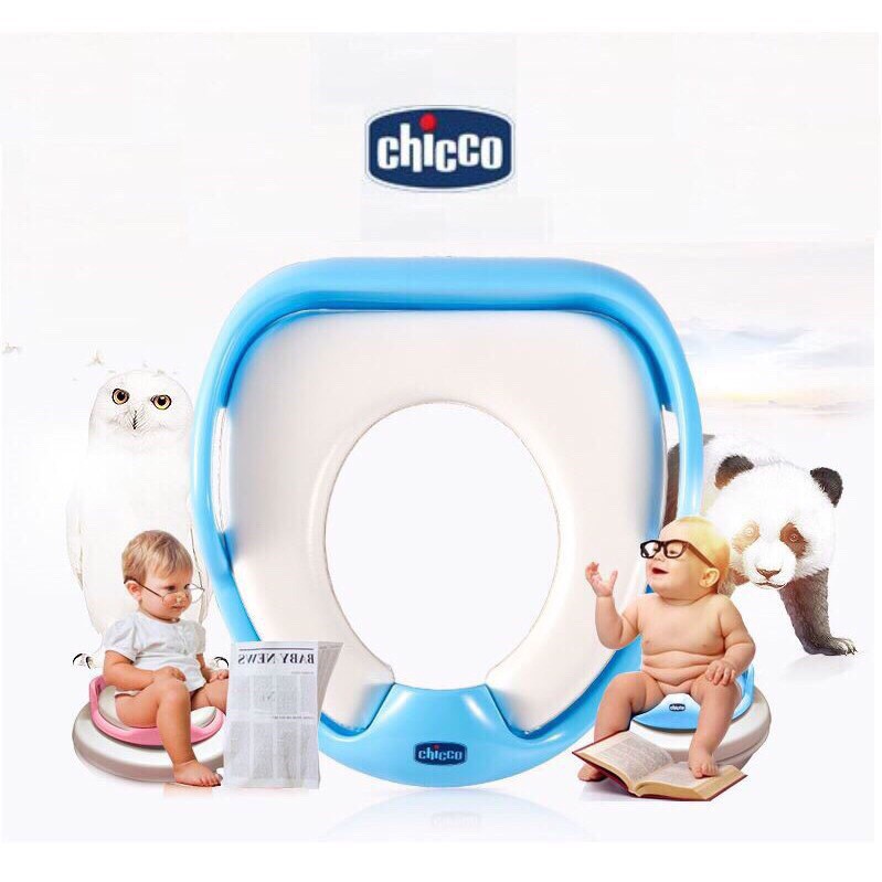 Bệ ngồi thu nhỏ bồn cầu toilet có tay vịn Chicco cao cấp cho bé