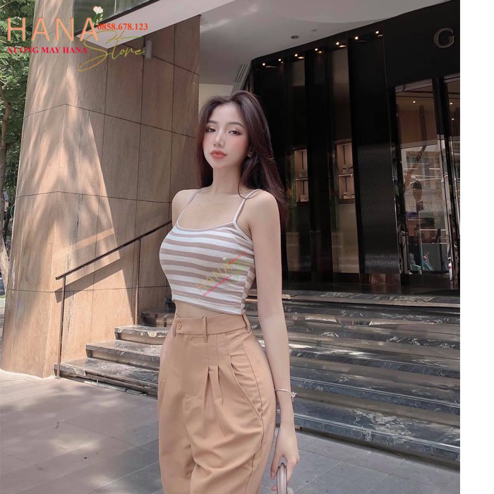 Quần ống rộng công sở nữ dài xếp ly có túi khóa - Màu Đen Trắng Be - Cạp có đai lưng cao - Vải mềm - Mặc đi làm học sinh | BigBuy360 - bigbuy360.vn