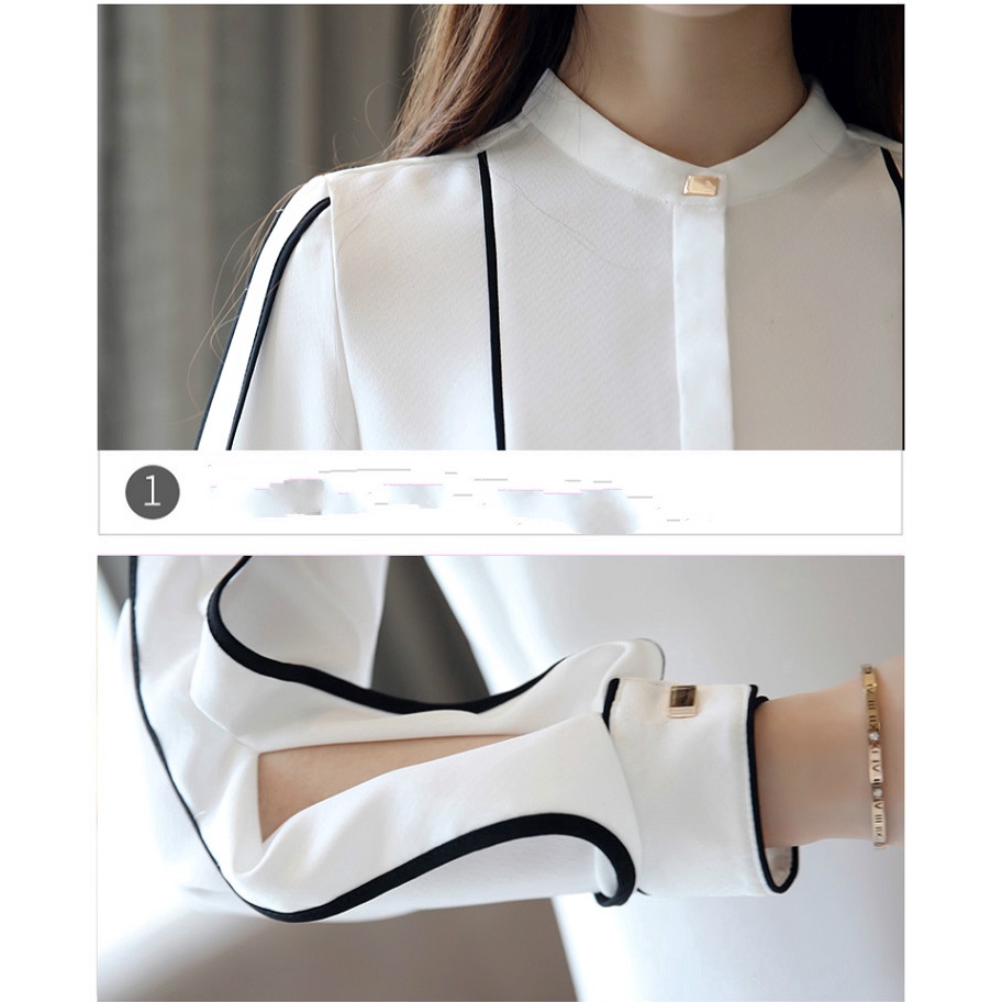 OL Korea Chiffon 2019 New Fashion Loose Blouse Tops for Women White Casual Long Sleeve Blus Import | BigBuy360 - bigbuy360.vn